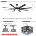 60" Modern DC Motor Downrod Mount Ceiling Fan with Lighting and Remote Control - ParrotUncle