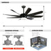 60" Thank Modern DC Motor Downrod Mount Reversible Ceiling Fan with Lighting and Remote Control - ParrotUncle