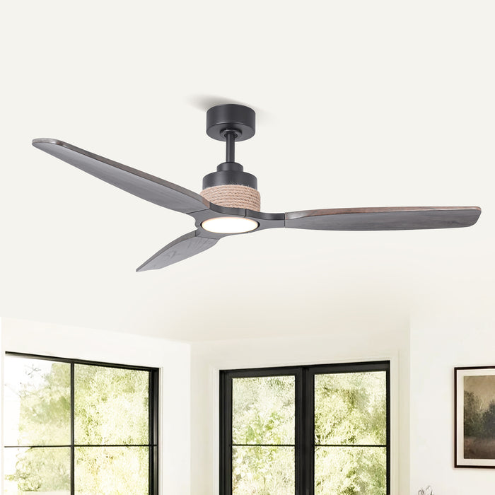 56 Inch Louise Downrod Mount LED Ceiling Fan with Remote Control