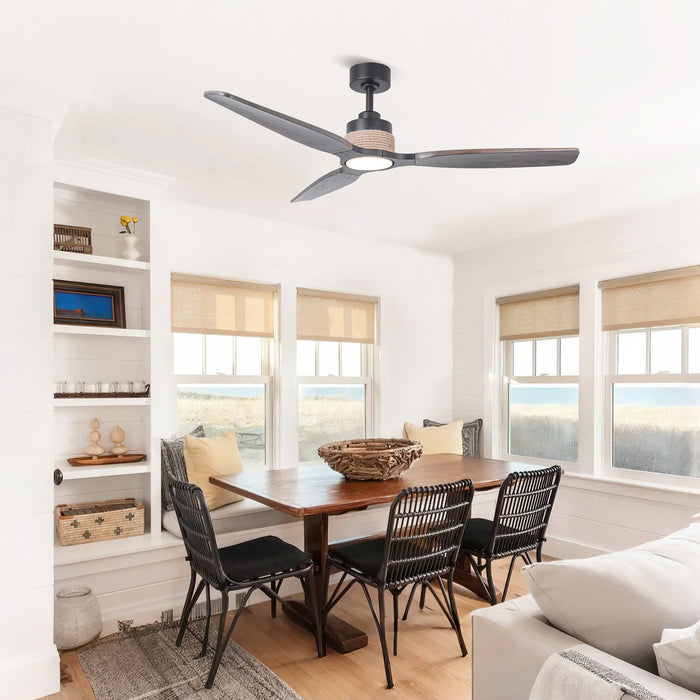 56 Inch Louise Downrod Mount LED Ceiling Fan with Remote Control