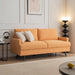 64" W Fabric Upholstered Love Seat with Metal Legs / High Resilience Sponge Couch for Living Room - ParrotUncle