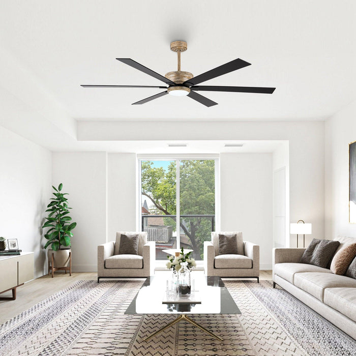 65" Amritsar Traditional Downrod Mount Reversible Ceiling Fan with LED Lighting and Remote Control - ParrotUncle