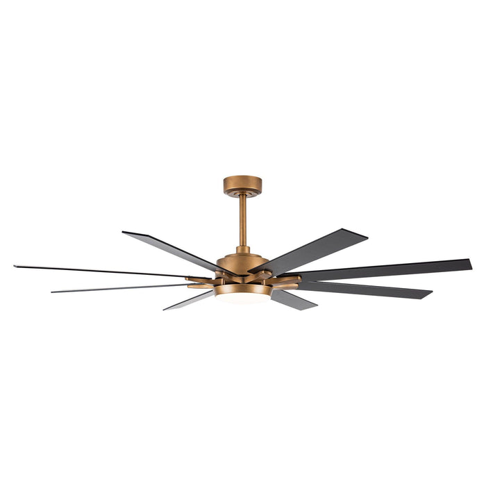 65" Balachandran Industrial Downrod Mount Ceiling Fan with LED Lighting and Remote Control - ParrotUncle