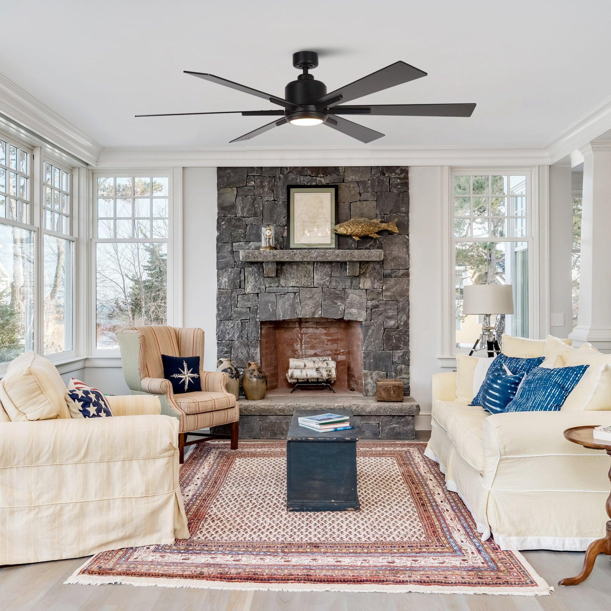 65" Balachandran Industrial Downrod Mount Ceiling Fan with Lighting and Remote Control - ParrotUncle