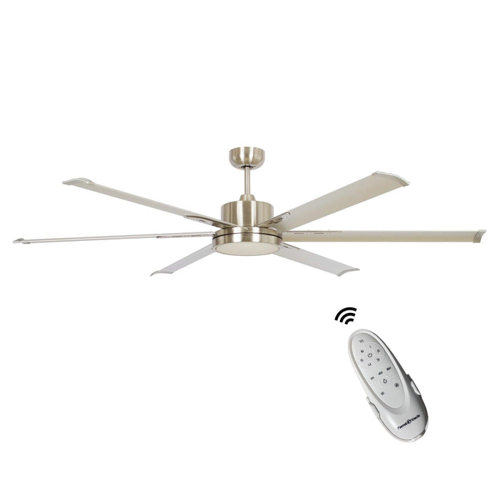 65" Balachandran Modern Brushed Nickel DC Motor Downrod Mount Ceiling Fan with Lighting and Remote Control - ParrotUncle