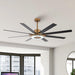65" Godavari Industrial Downrod Mount Reversible Ceiling Fan with LED Lighting and Remote Control - ParrotUncle