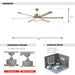 65" Modern Brushed Nickel DC Motor Downrod Mount Reversible Ceiling Fan with Lighting and Remote Control - ParrotUncle