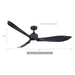 66" Misael Propeller Modern DC Motor Downrod Mount Reversible Ceiling Fan with LED Lighting and Remote Control - ParrotUncle