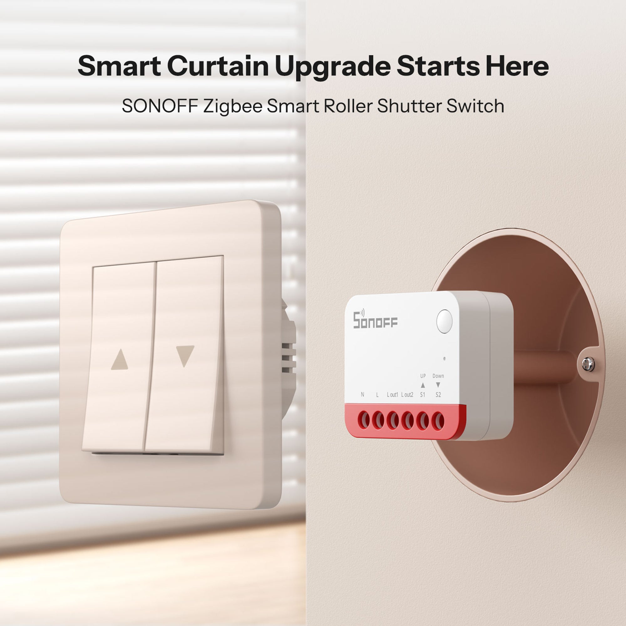 Zigbee MINI-ZBRBS Smart Roller Shutter Switch