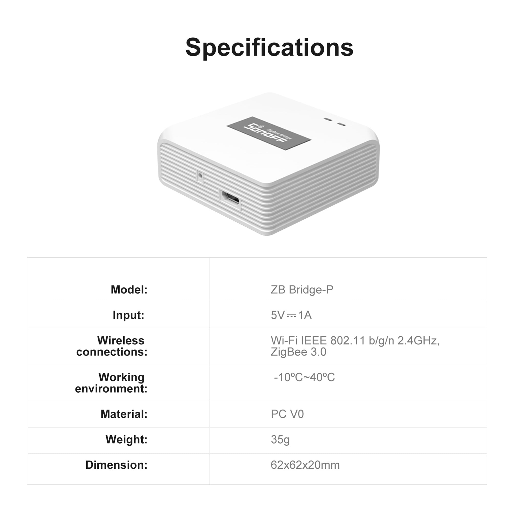 SONOFF Zigbee Bridge Pro Hub Compatible with SONOFF Zigbee Devices