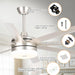 70" Kingsgrove Modern Satin Nickel DC Motor Downrod Mount Reversible Ceiling Fan with Lighting and Remote Control - ParrotUncle