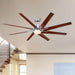 72" Cochin Industrial DC Motor Downrod Mount Ceiling Fan with LED Lighting and Wall Control - ParrotUncle