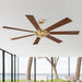 72" Modern DC Motor Brushed Nickel Downrod Mount Reversible Ceiling Fan with Remote Control - ParrotUncle