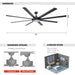 75" Modern DC Motor Downrod Mount Reversible Ceiling Fan with Lighting and Remote Control - ParrotUncle
