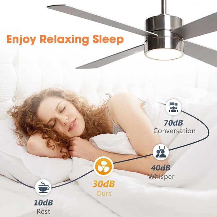 Ventilador de techo reversible Bucholz Industrial de 52" con iluminación y control remoto