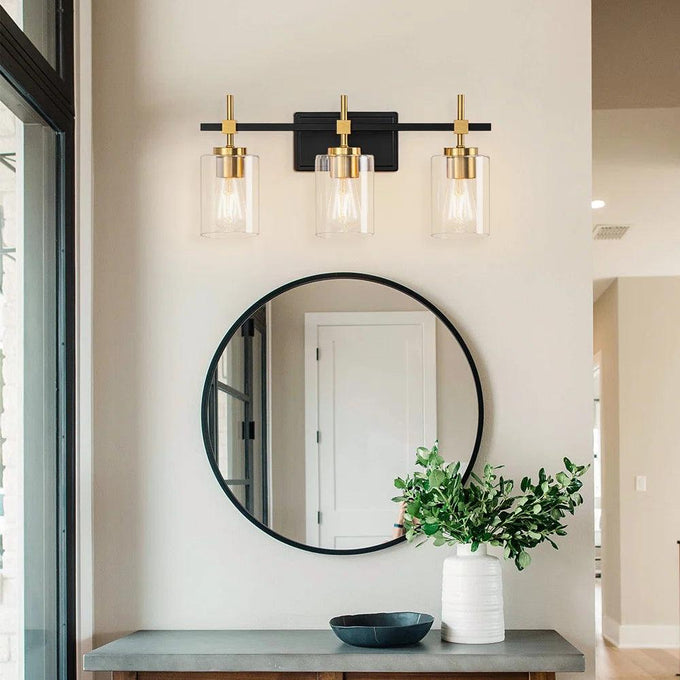 Jasper Modern Clear Glass 3-Light Bathroom Vanity Light