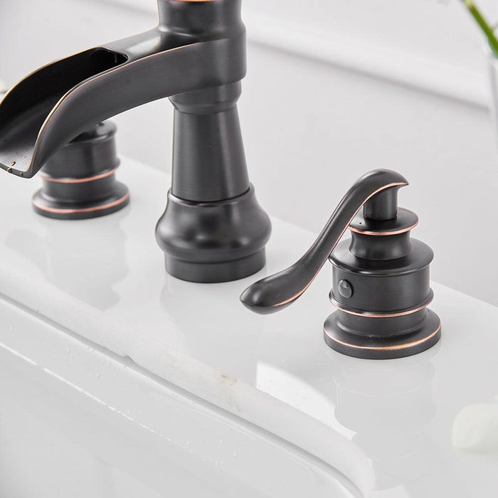 8 in. Widespread 2-Handle Bathroom Faucet with Pop-up Drain Assembly - ParrotUncle