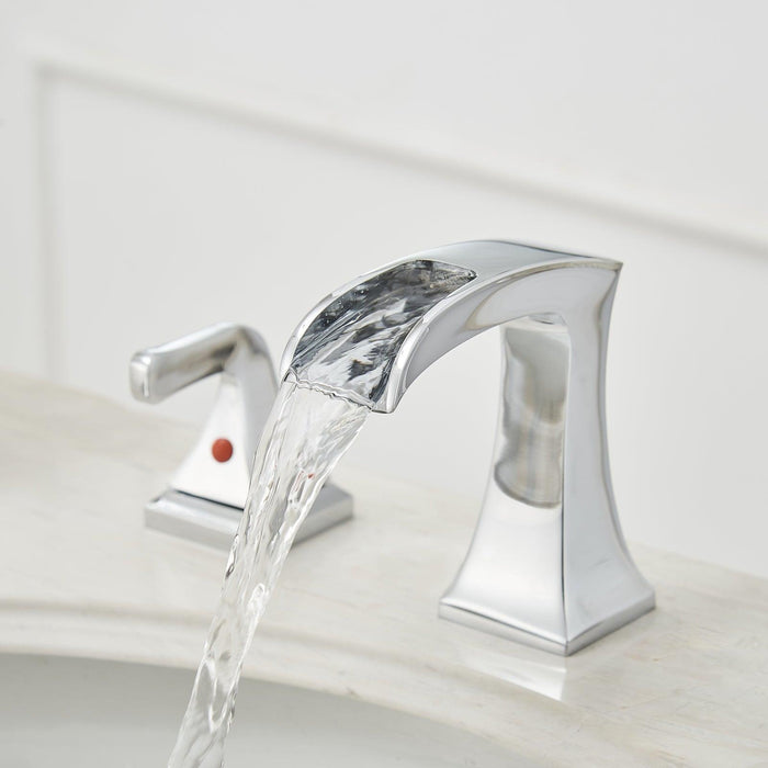 8 in. Widespread 2-Handle Waterfall Bathroom Sink Faucet - ParrotUncle