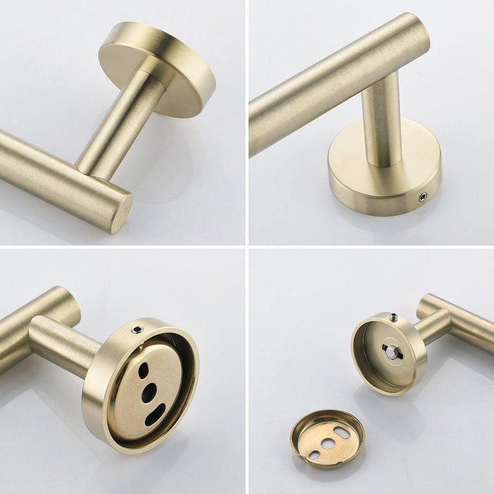 8-Piece Gold Stainless Steel Wall Mounted Bathroom Hardware Set - ParrotUncle