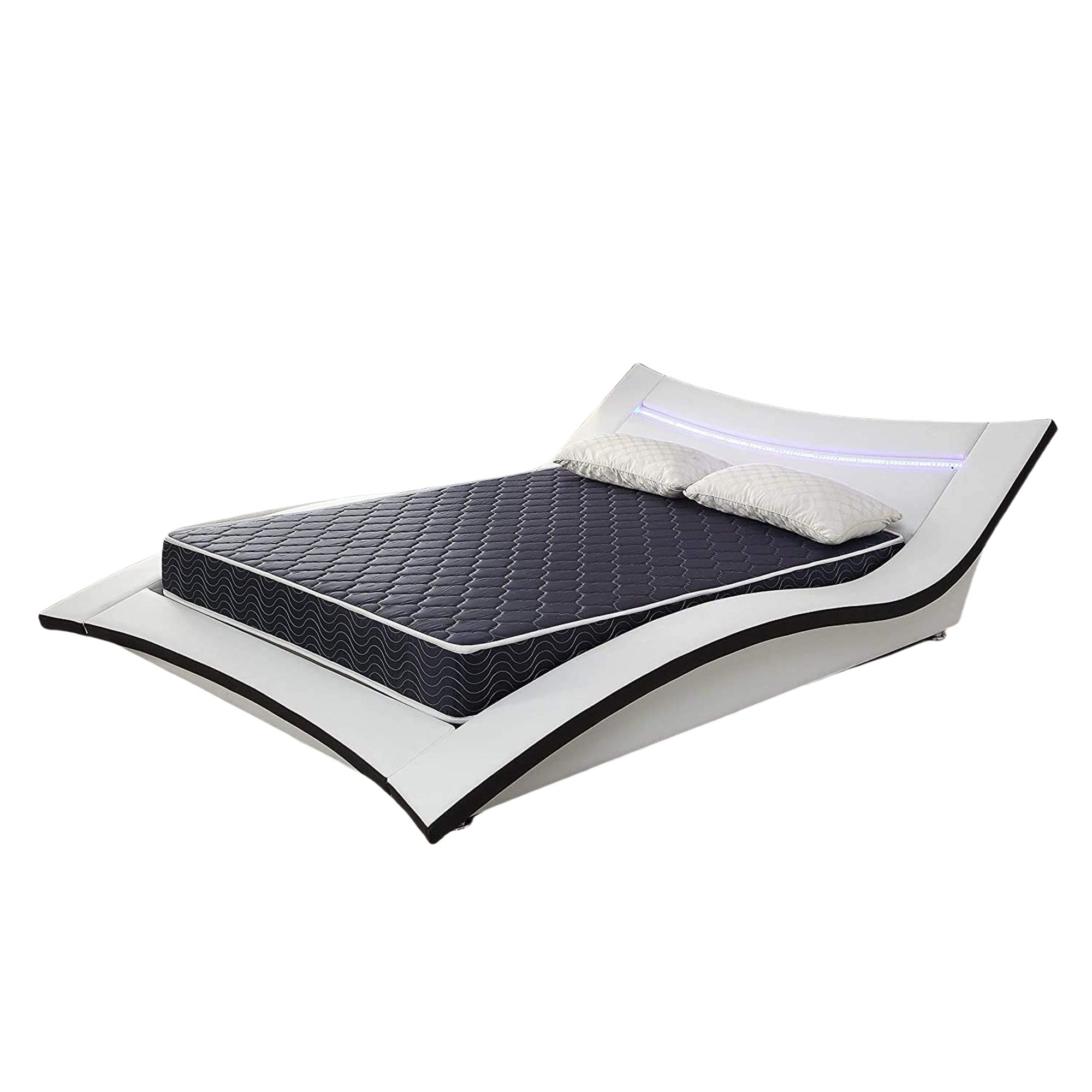 6" Waterproof High-Density Foam Mattress with Navy Blue Diamond-Quilted Breathable Fabric