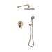 9.9-in Wall Mounted Modern Brushed Nickel / Golden Shower System with Handheld Shower - ParrotUncle