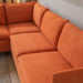 90.9'' Modular L-shaped Orange Corner sofa Left Hand Facing Sectional Couch Cotton Linen - ParrotUncle