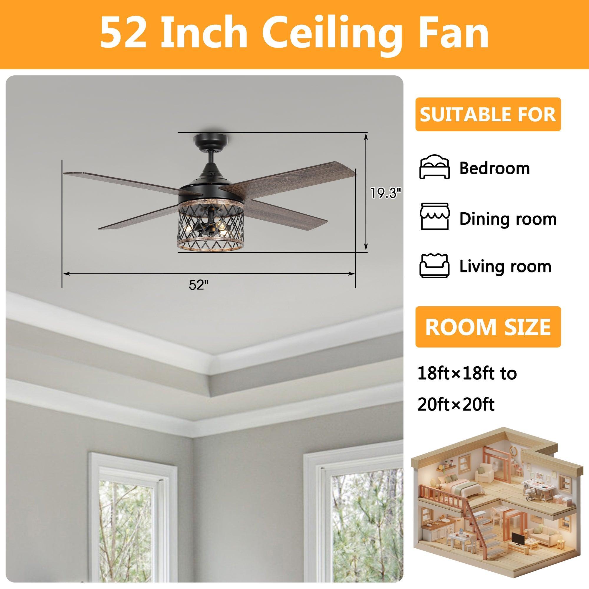 Ventilador de techo reversible Mirelle Farmhouse de 52