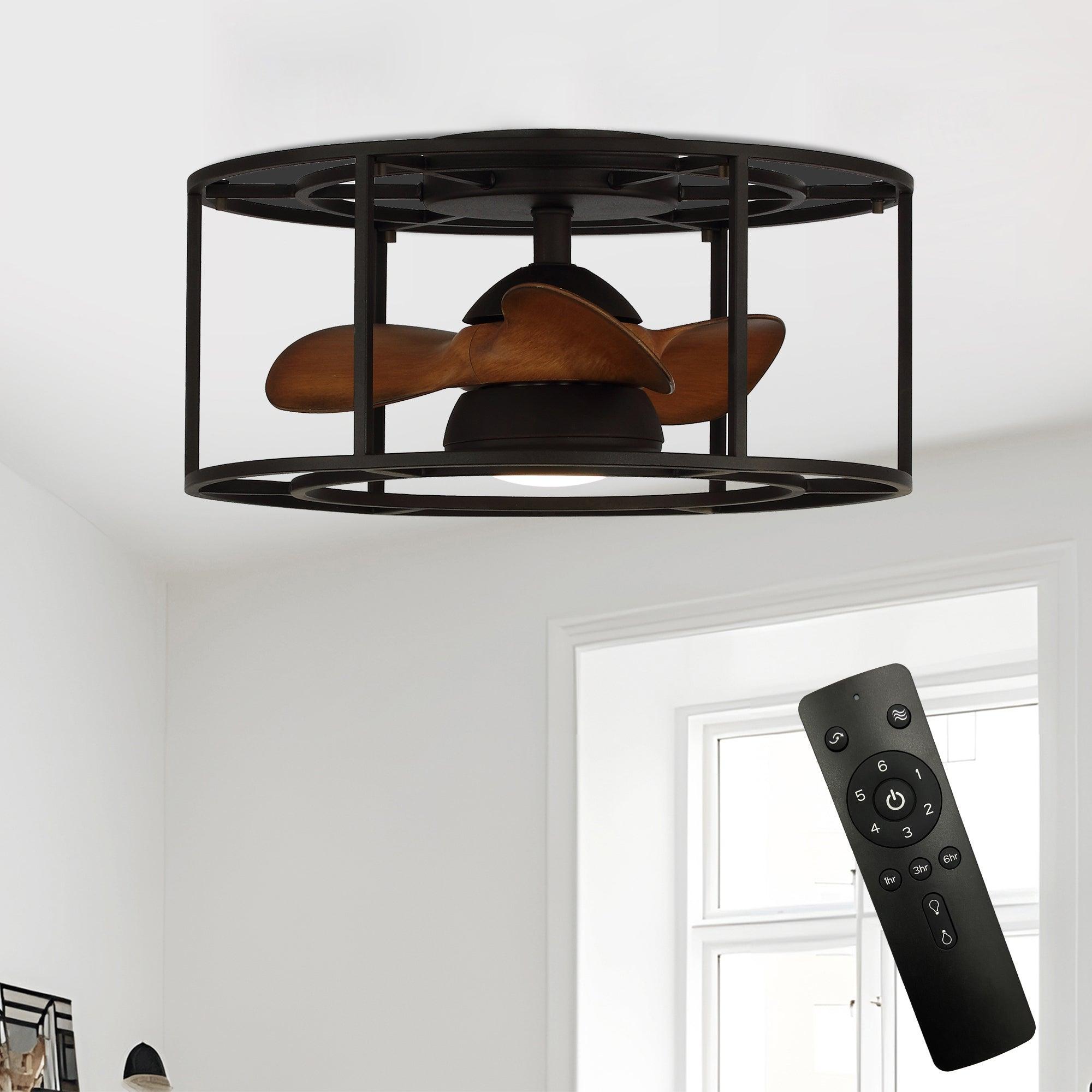 20 "Kanpur Industrial Flush Mount Reversible Ventilador de Techo con Iluminación LED y Control Remoto