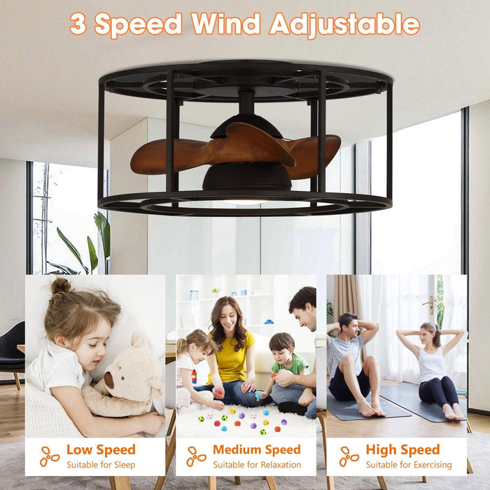 20 "Kanpur Industrial Flush Mount Reversible Ventilador de Techo con Iluminación LED y Control Remoto