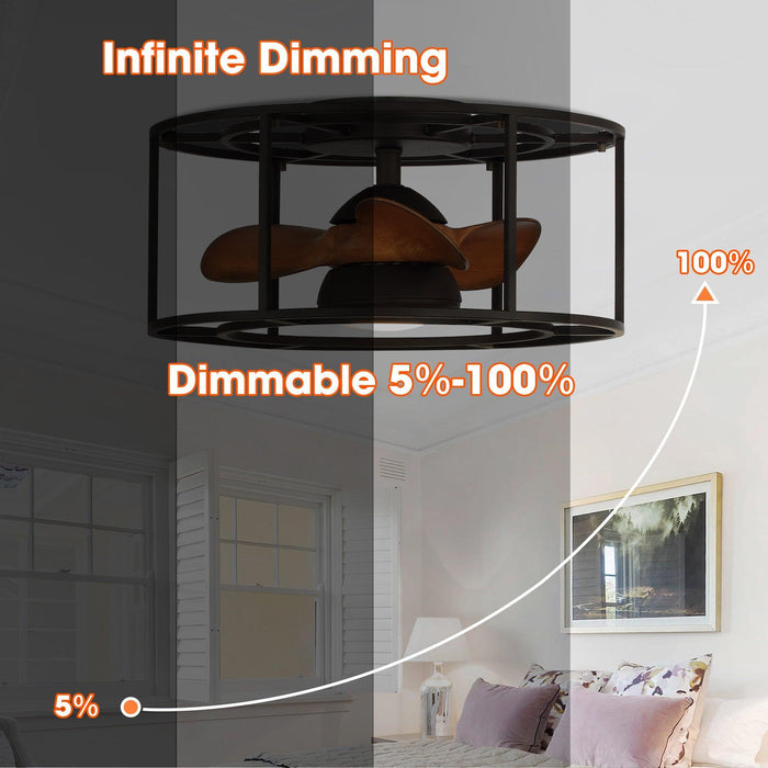 20 "Kanpur Industrial Flush Mount Reversible Ventilador de Techo con Iluminación LED y Control Remoto