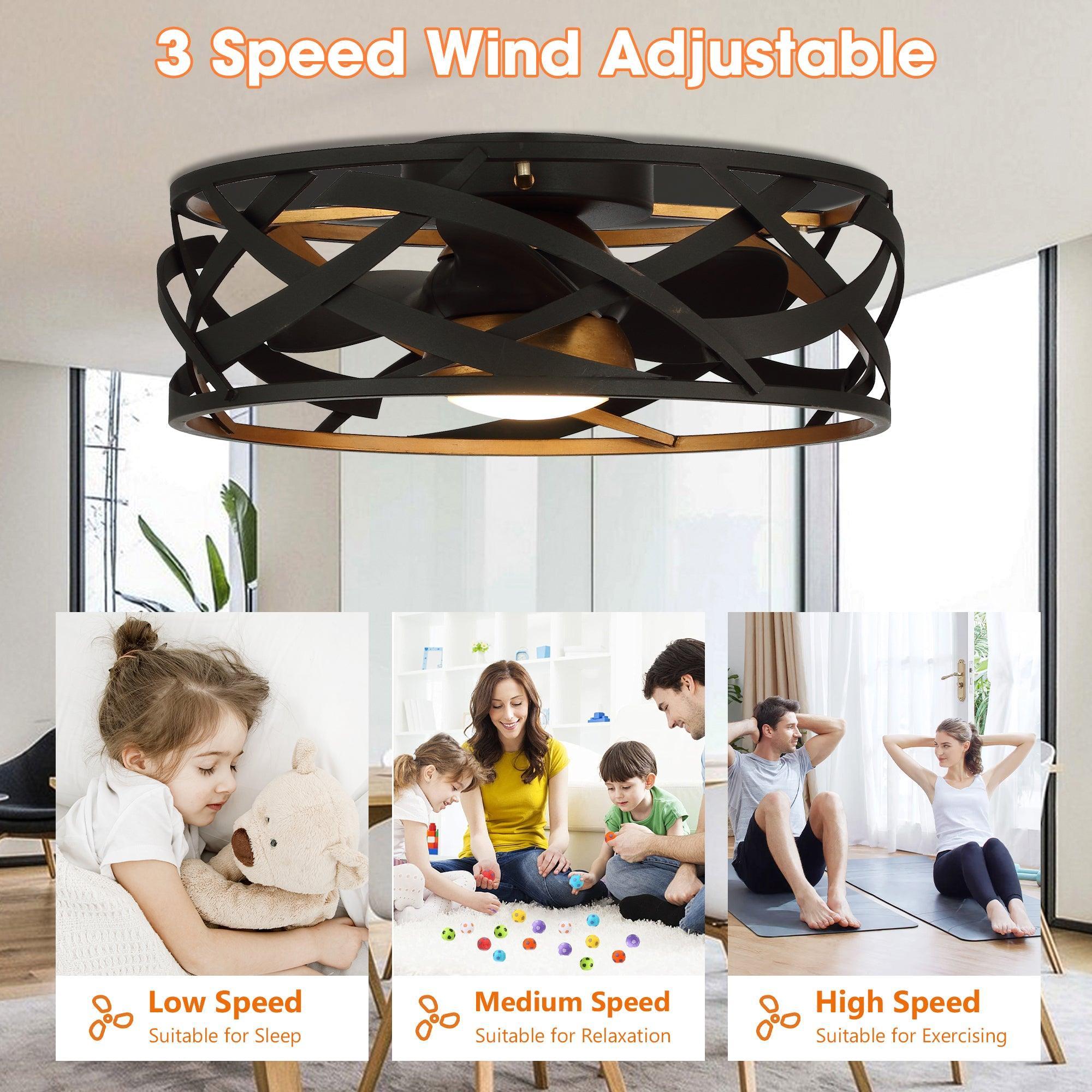 Ventilador de techo reversible de montaje empotrado industrial de 21 "Ahmedabad con iluminación LED y control remoto
