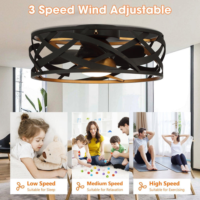 Ventilador de techo reversible de montaje empotrado industrial de 21 "Ahmedabad con iluminación LED y control remoto