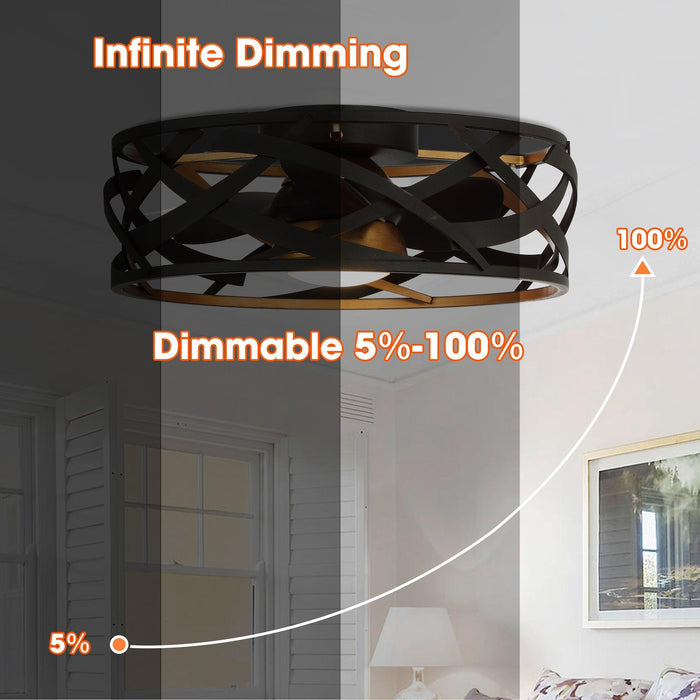 Ventilador de techo reversible de montaje empotrado industrial de 21 "Ahmedabad con iluminación LED y control remoto