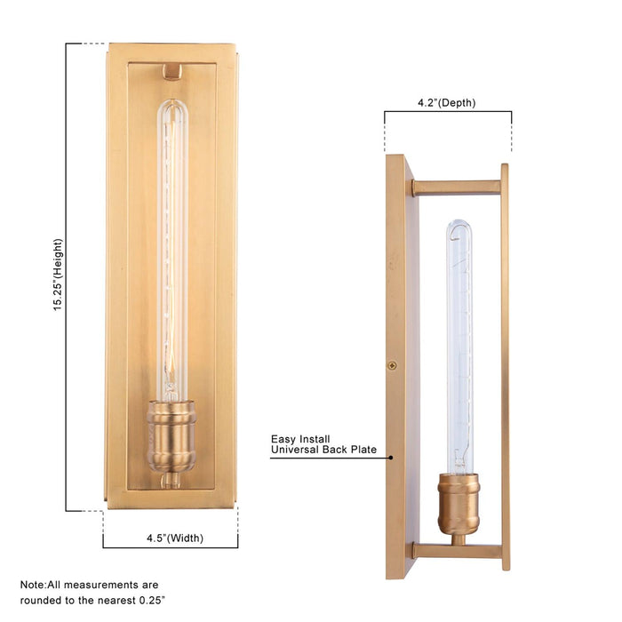 Adelman Gold 1-Light Decorative Dimmable Wall Sconce