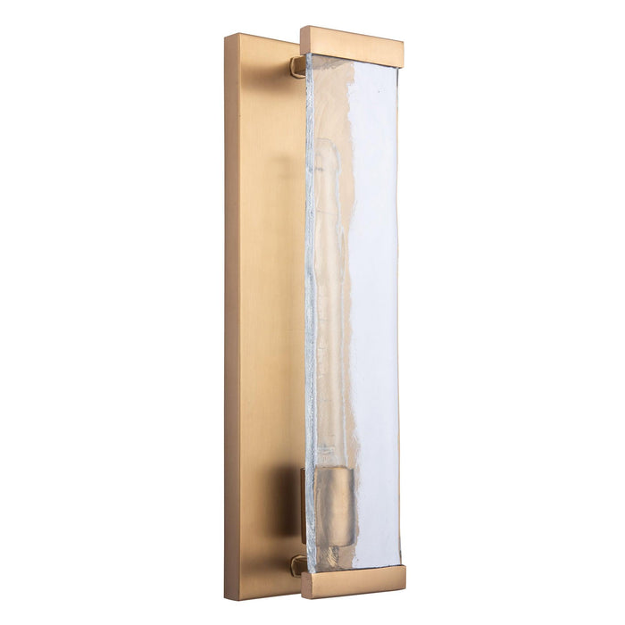 Aplique de pared regulable de 1 luz Adelman de metal dorado y vidrio