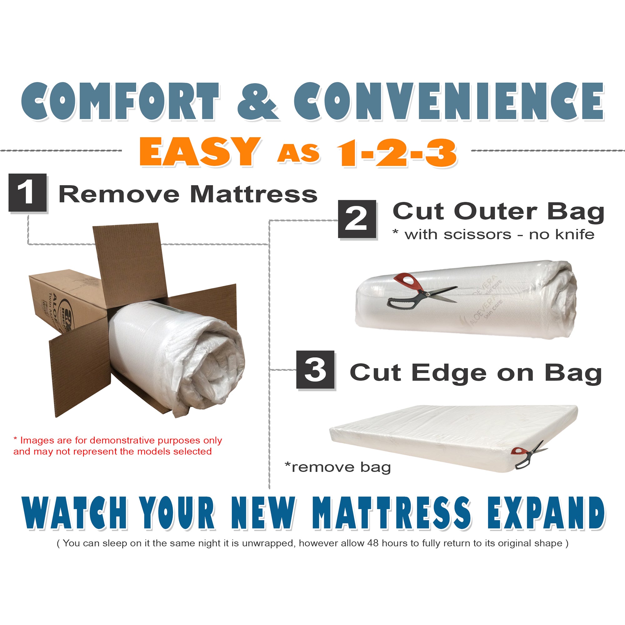 6 Inch Aloe Vera Infused Memory Foam Twin Mattress with 3-Layer Extra Firm Support