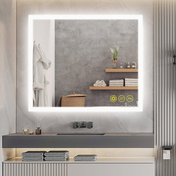SmartGlow Dimmable LED Frameless Anti-Fog Bathroom Vanity Mirror