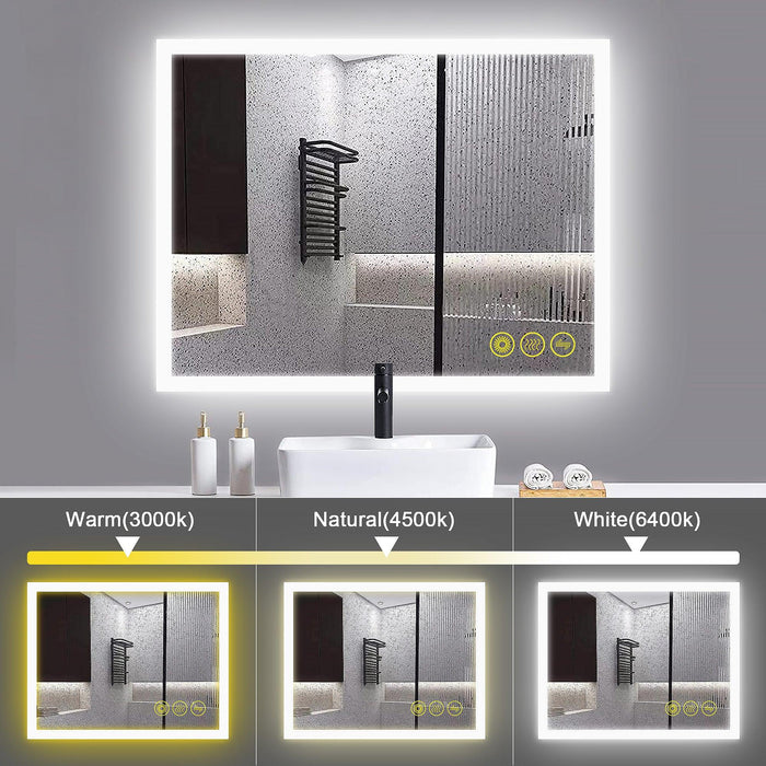 SmartGlow Dimmable LED Frameless Anti-Fog Bathroom Vanity Mirror