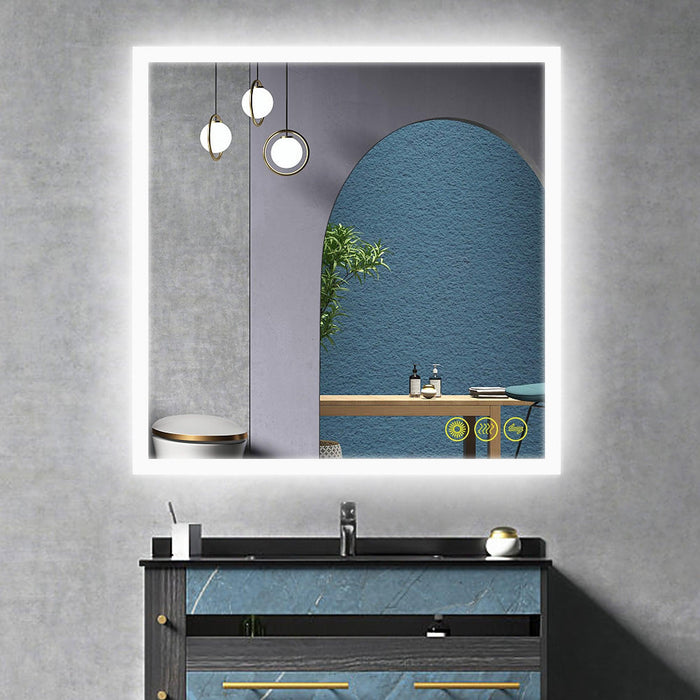 SmartGlow Dimmable LED Frameless Anti-Fog Bathroom Vanity Mirror