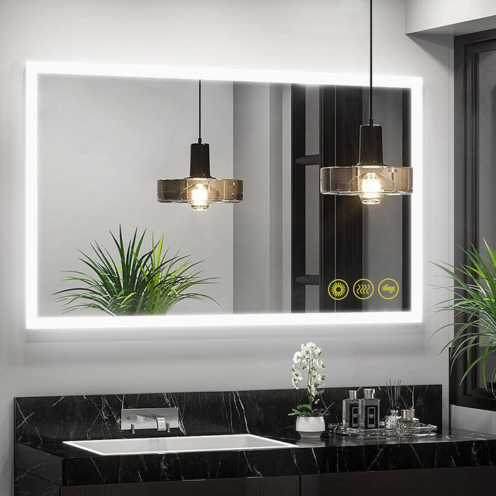 SmartGlow Dimmable LED Frameless Anti-Fog Bathroom Vanity Mirror