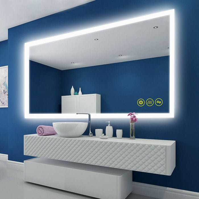 SmartGlow Dimmable LED Frameless Anti-Fog Bathroom Vanity Mirror