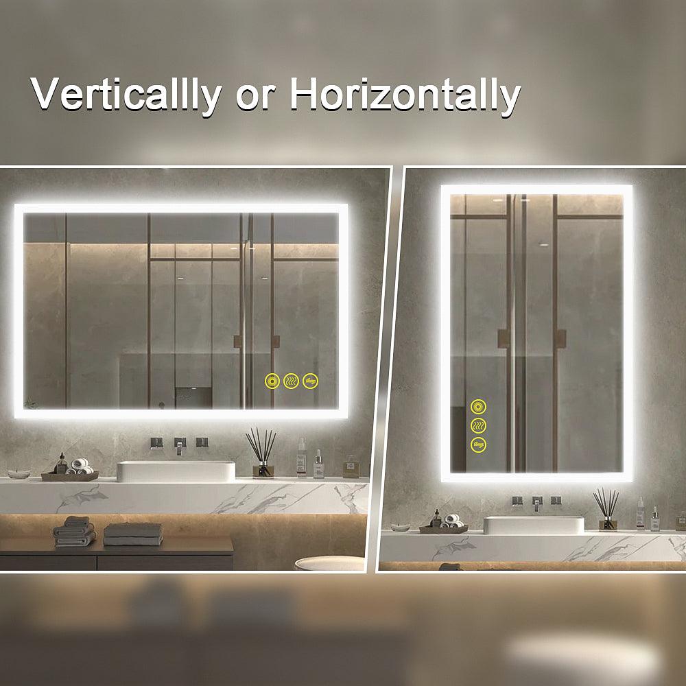 SmartGlow Dimmable LED Frameless Anti-Fog Bathroom Vanity Mirror