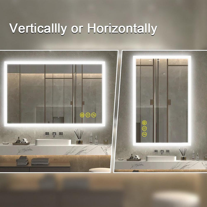 SmartGlow Dimmable LED Frameless Anti-Fog Bathroom Vanity Mirror