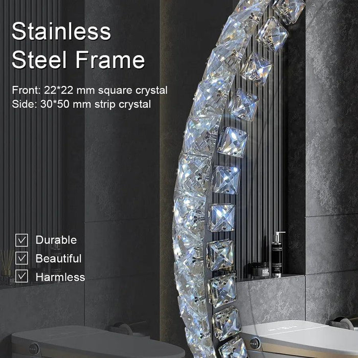Sparkle Vision round 24 in LED Wall-Mounted Frameless Bathroom Vanity Mirror with Anti-Fog,Smart Dimmable and 3 LED Color