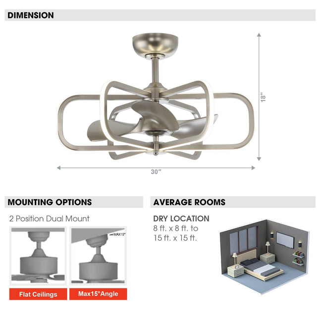 Ventilador de techo reversible Theron de 29,5