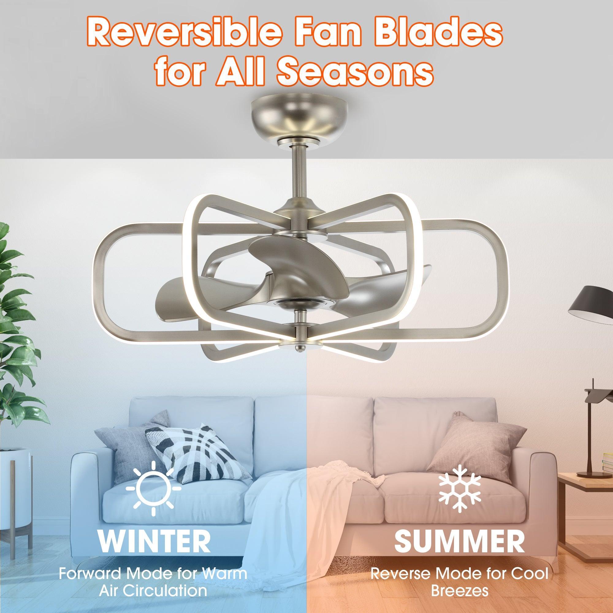 Ventilador de techo reversible Theron de 29,5" con motor de CC moderno con iluminación LED y control remoto