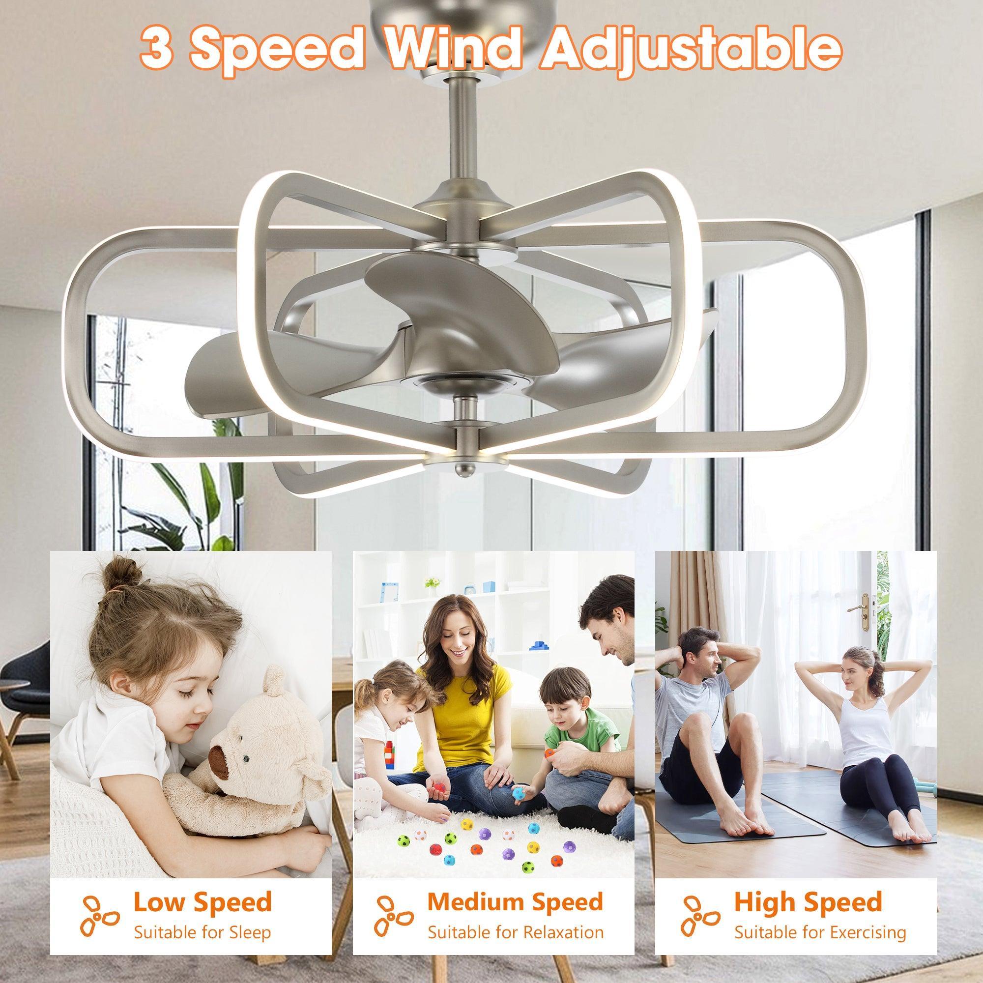 Ventilador de techo reversible Theron de 29,5" con motor de CC moderno con iluminación LED y control remoto