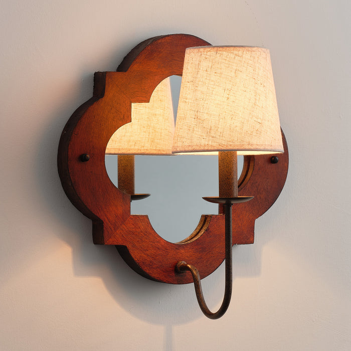 1-Light Modern Iron Wood Wall Sconce Lighting