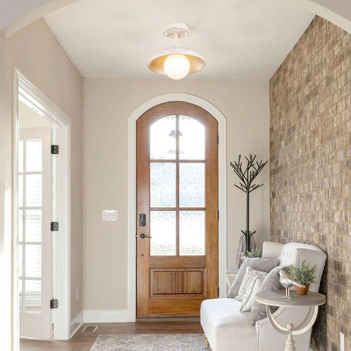 1-Light Iron Farmhouse Flush Mount Ceiling Light