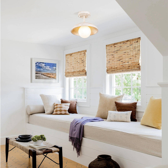 1-Light Iron Farmhouse Flush Mount Ceiling Light